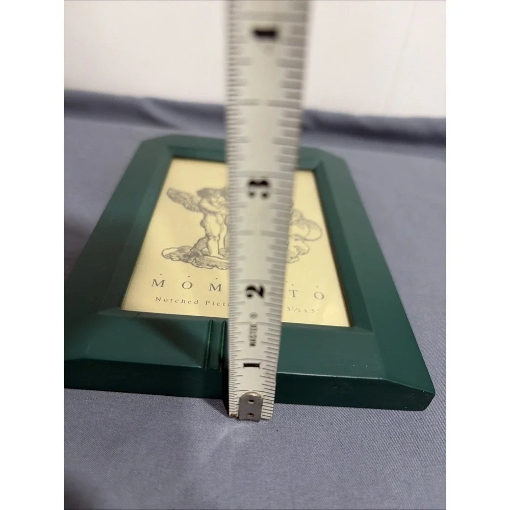 Lot of 3 Vintage Momento Green Notched Picture Frames 3.5x5 Postmodern 1990s
